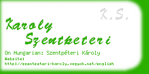 karoly szentpeteri business card